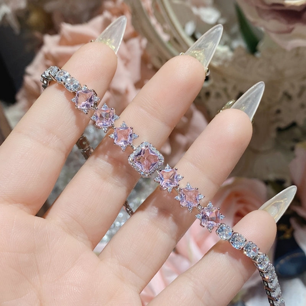 Elegant Pink Gemstone Bracelet